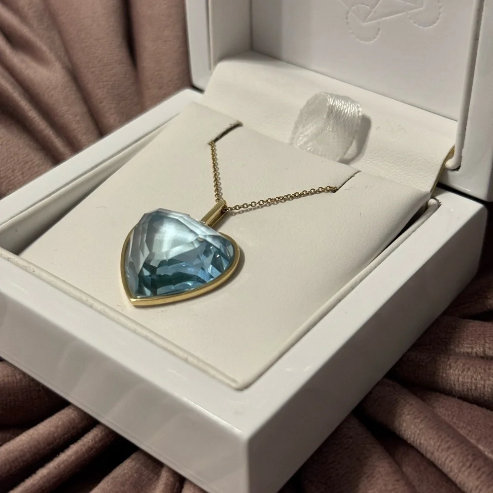 ROCK and RAW Blue Topaz Heart Talisman (Large) - Picture 6 of 9